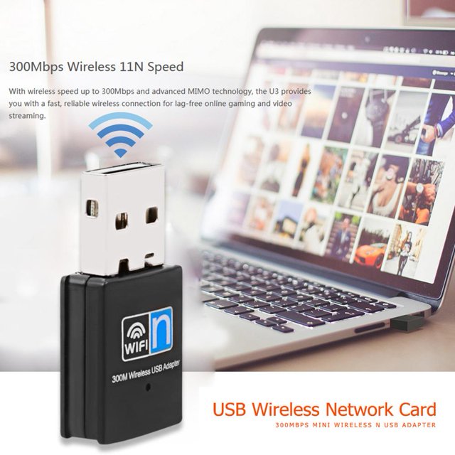 Adaptador USB WiFi 2.0 300Mbps 2.4GHz 802.11 n/g/b Tarjeta de red inalámbrica Sywqhk Para estrenar