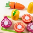 thumbnail image 4 of Cocina de madera de juguete para niños | Juego de cocina realista con verduras y utensilios | Desarrolla la coordinación ojo-mano y el pensamiento lógico, 4 of 6