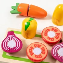 KOYPTL Wooden Pretend Play Toys for Toddlers Boys Girls 2-4-6-8 Years Old,Simulated Fruit Vegetable Game Toys with Accessories for Soothing Playing Indoor,Gift for Christmas Birthday Education