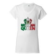 thumbnail image 2 of Wild Bobby Mexican Queen Latin Pride Women Standard V-Neck Tee, White, Large, 2 of 5