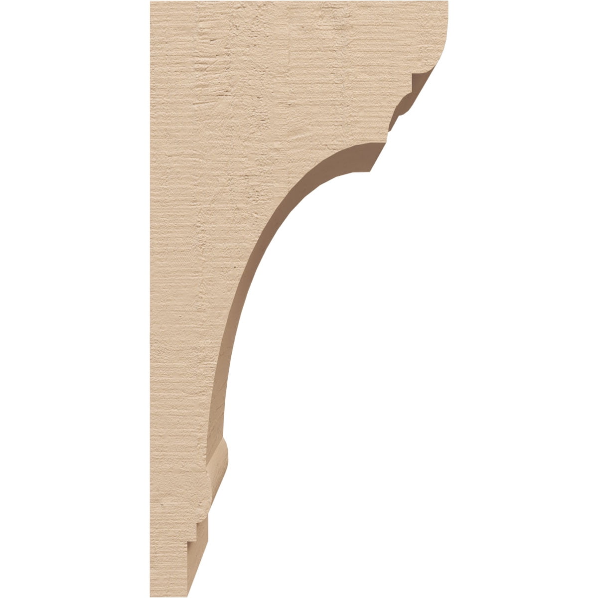 5"W x 5"D x 10"H Wide Hughes Rough Cedar Woodgrain TimberThane Corbel, Primed Tan