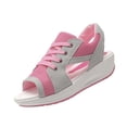 thumbnail image 2 of Open Toe Tennis Shoes, Contrast Paneled Cutout Lace-Up Muffin Sandals, Women Causal Summer Toe Platform Sneaker Sandals, 41, 2 of 5