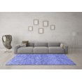 thumbnail image 3 of Ahgly Company Machine Washable Indoor Square Solid Blue Modern Area Rugs, 7' Square, 3 of 4