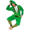 Women's Slim Fit Leprechaun One Piece - Plush St Patrick's Holiday Costume Jumpsuit by FUNZIEZ! (Green, Medium)