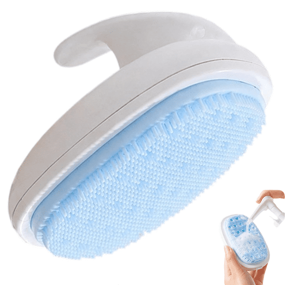 Back Scrubber, Silicone Bath Brush, Anti-Slip Body Cleaner | Built-in Soap Reservoir, 10x7.5cm, Back Scrubber, Anti-Slip Body Brush, for Bathroom Shower Skin Cleaning