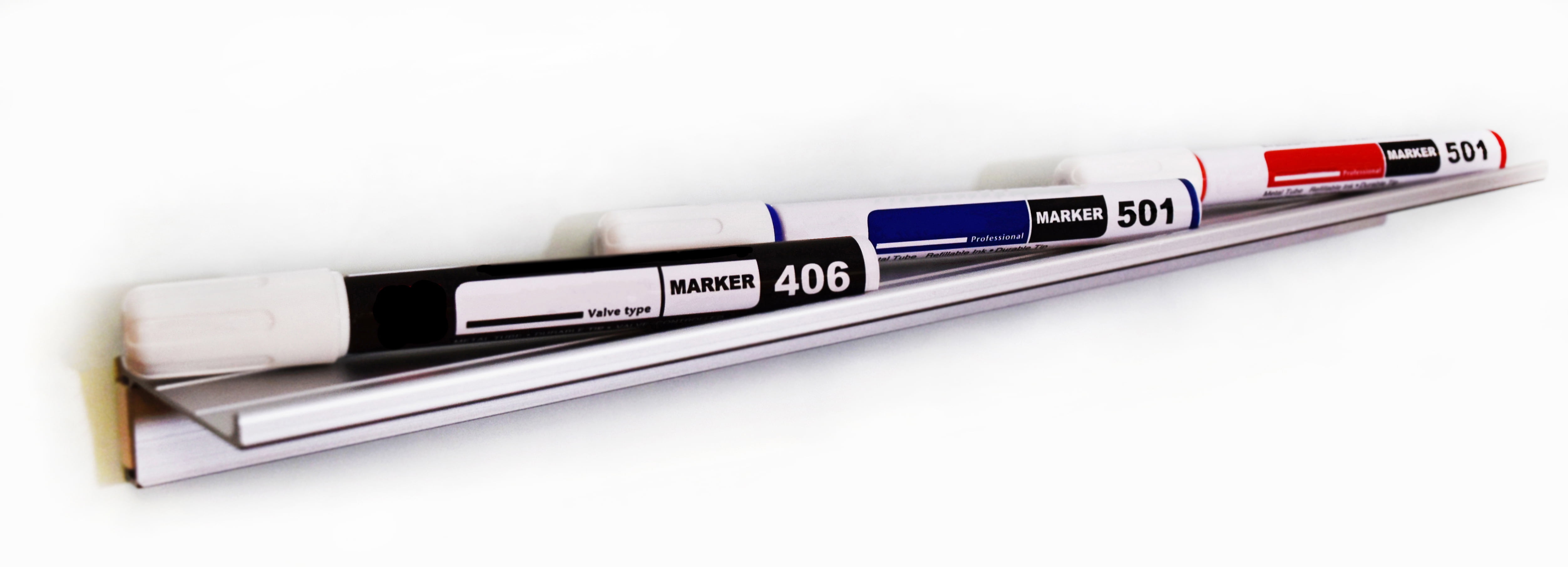 Audio-Visual Direct Silver Magnetic Marker Tray for Dry-Erase Whiteboards - 15.75 L x 2.5 W inches
