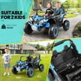 thumbnail image 4 of Unifun 24V Ride on Toy Car for Big Kids 4-8, XL Kids UTV 2 Seater with Remote Control, 20" Spacious Seat, 4WD/2WD, MP3 & USB, 3 Speed, Storage, Electric Powerful Cars for Boys Girls, Blue, 4 of 7