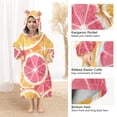 thumbnail image 3 of FORMRS Wearable Blanket Hoodie with Sleeves for Kids Cozy Flannel Sweatshirt, Pink Grapefruit Slices, 3 of 7