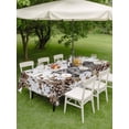 thumbnail image 3 of Outdoor Tablecloth with Umbrella Hole and Zipper, Grey Rabbits Rectangle Table Cloth 60x84 Inch Waterproof Tablecloth, Pine Cones Brown Plants Farmhouse Wooden Picnic Table Cover for Patio Camping, 3 of 7