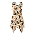 thumbnail image 4 of FUIALDOLG Orange Flower Black Cat Dress for Women Lady Summer Handkerchief Hem Dress Casual Tiered Sundresses with Pockets Womens Beach Skirt with Pockets,2XL, 4 of 7