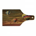 thumbnail image 1 of Balloon Cutting Board, Skyscape Photo at Cloudy Sunset Time with Colorful Hot Air Vehicles Image, Decorative Tempered Glass Cutting and Serving Board, in 3 Sizes, by Ambesonne, 1 of 2