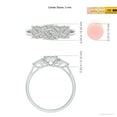 thumbnail image 4 of ANGARA Natural Cushion Frame Diamond Three Stone Ring in 14K White Gold for Women (Size-3mm| Color-I-J| Clarity-I1-I2) | April Birthstone, Anniversary, Jewelry Gift for Women | Natural Diamond Ring, 4 of 8