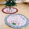 thumbnail image 4 of Ounissouiy Estera de botón de árbol de Navidad de 120cm de diámetro, alfombra redonda, tela flexible, diseño de Festival, cubierta Base, Kits de decoración para fiestas Cuadrícula en blanco y negro, 4 of 6