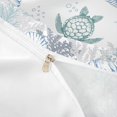 thumbnail image 4 of spefrowx Blue Sea Turtle Duvet Cover Queen for Kids Boys, Underwater Coral Seashell Queen Bedding, 3-Piece, 1 Duvet Cover and 2 Pillowcases, 4 of 6