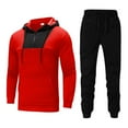 thumbnail image 2 of guisaled Mens Tracksuit 2 Piece Hoodie Jogging Sweatsuits Sets Casual Color Block Patchwork Running Sportwear Workout Sets for Men, 2 of 8
