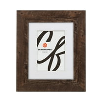 Craig Frames American Barn, 16x22 inch Faux Barnwood Picture Frame Matted for a 12x18 Photo, Brown