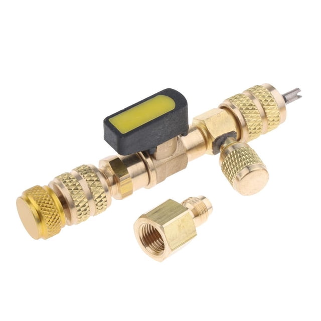 Extractor de Núcleo de Válvula R410A R22 con Herramienta de Instalación SAE Doble 1/4 Y 5/16 Zulema Herramienta para quitar el núcleo de la válvula