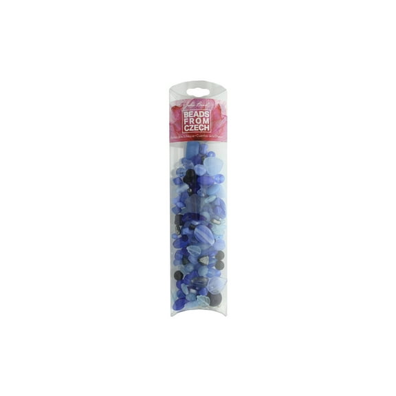 John Bead Czech Glass Bead Mix 100g Indigo