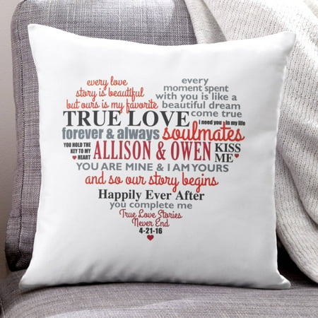 Personalized Written on My Heart Throw Pillow