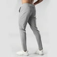 thumbnail image 4 of Ceisia Men Solid Color Loose Casual Pants Elastic Waist Drawstring Sports Gift Work Trousers, 4 of 5