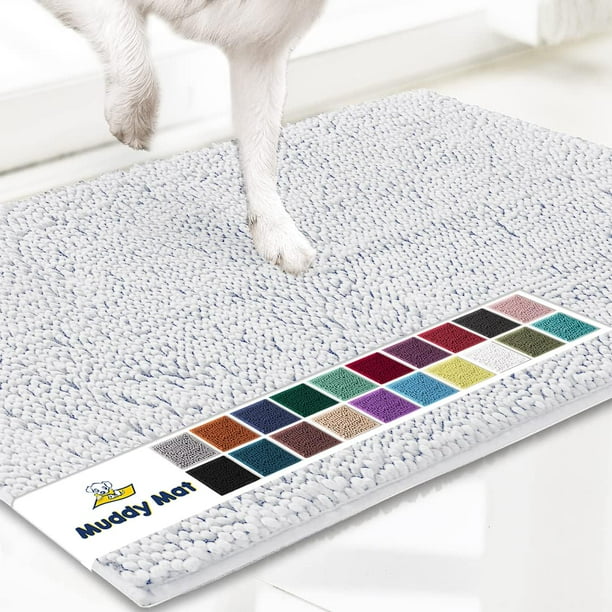 Muddy Mat® AS-SEEN-ON-TV Tapete para puerta y alfombra para mascotas de microfibra altamente absorbente, área lavable gruesa antideslizante y tapete de baño de chenilla suave para cocina, baño, dormit