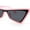 Pink Black - Black, variant on Beveled Squared Geometric 2-tone Triangular Cat Eye Plastic Sunglasses All Black