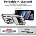 thumbnail image 5 of KOMI for Pixel 8 Pro Case, Google 8 Pro Case with Tempered Glass Screen Protector and Slide Camera Cover, Magnetic Ring Car Mount Holder Kickstand Protective Cases Cover for Google Pixel 8 Pro Silver, 5 of 5