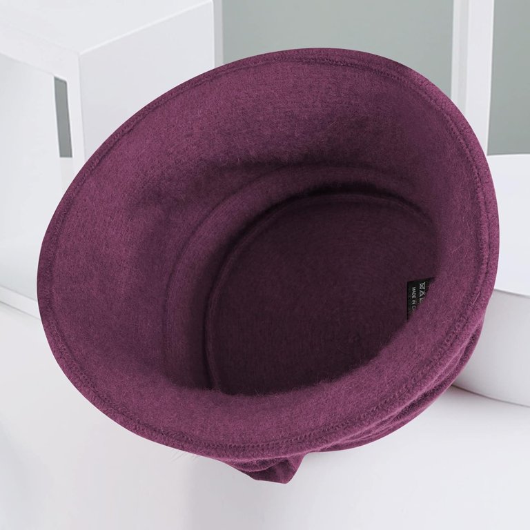 Women Beret Hat French Vintage Floral Wool Dress Cloche  display picture 3