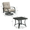 thumbnail image 5 of Ulax Furniture 3 Pieces Outdoor/Indoor Aluminum Patio Conversation Set with Sunbrella Cushioned, Swivel Club Chairs & Side Table, 5 of 10