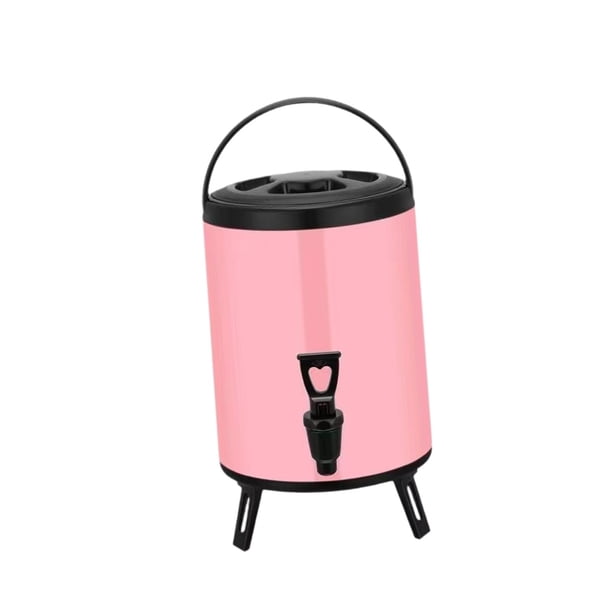 Dispensador de bebidas frías y calientes Dispensador de bebidas aislado de acero inoxidable 10L Rosa