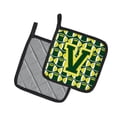 thumbnail image 2 of Carolines Treasures CJ1075-VPTHD Letter V Football Green and Yellow Pair of Pot Holders, 7.5HX7.5W, multicolor, 2 of 2
