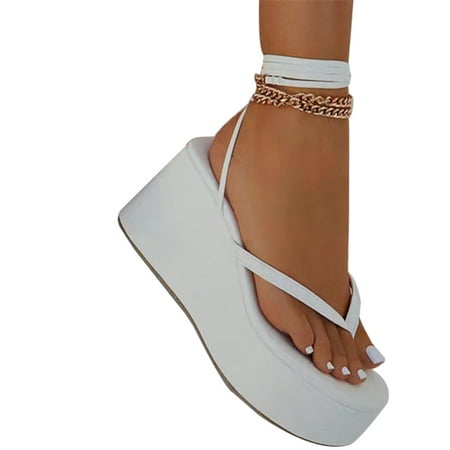 

Strappy Sandals for Women Thick Bottom Peep-Toe Sandals Casual Simple Shoes for Shopping Driving Walking