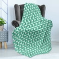 thumbnail image 4 of Nautical Soft Flannel Fleece Throw Blanket, Little Sailboats and Abstract Waves Print, Cozy Plush for Indoor and Outdoor Use, 50" x 70", Seafoam Vermilion, by Ambesonne, 4 of 5