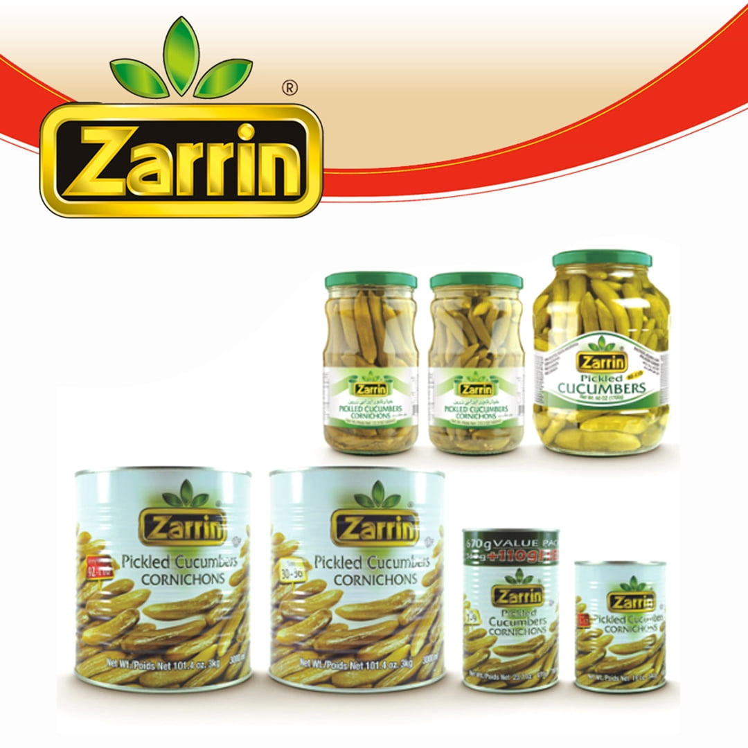 Zarrin - Pickled Cucumber Cornichons, 19 Oz (Pack of 4).