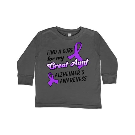 

Inktastic Alzheimer s Awareness Find a Cure for my Great Aunt Gift Toddler Boy or Toddler Girl Long Sleeve T-Shirt