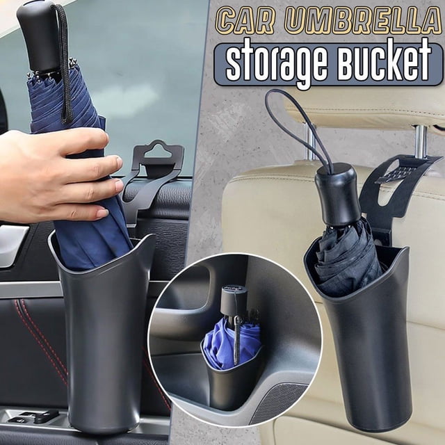 Aqestyerly Multifunctional Hanging Umbrella Stand Waterproof Car Umbrella Storage Bucket Organizer Rack for Vehicle Interior HWRETIE