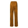 thumbnail image 5 of Mepaouo Womens Pajama Pants Plaid Sleep Lounge Stretch Comfy Drawstring Pj Bottoms(Orange,L), 5 of 5