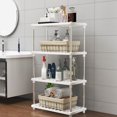 thumbnail image 1 of FcBaudy 4Tier Storage Shelves Independent Shelving Unit Pantry Shelves Floor Storage Rack Connectable Storage Rack Sturdy Shelf For Kitchen Pantry Closet Bath Laundry Plastics storage rack, 1 of 8