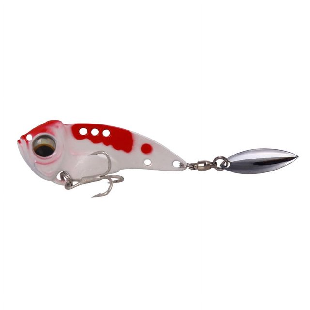 Cebo Vib Luya, lentejuelas giratorias, cebo de metal, cebo duro tembloroso, cebo falso con anzuelo de ranura de sangre, productos para equipos de pesca.