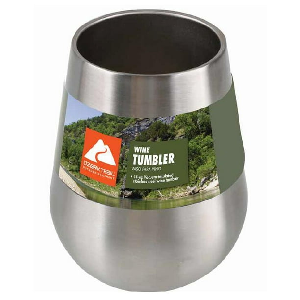 Ozark Trail Vacuum Insulated Stainless Steel Wine Glass, 14 oz