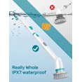 thumbnail image 3 of 300/350RPM Electric Spin Scrubber, IPX7 Fully Waterproof Cordless Shower Scrubber, 18.5-49.2" Adjustable Arm, up to 90Min, Double Modes of Short & Long Handle, 3 Brushes Heads, Cleaning Brush for Bat, 3 of 14