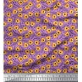 thumbnail image 1 of Soimoi Crepe Silk Fabric Text & Tiger Face Cartoon Fabric Prints by Yard 42 Inch Wide, 1 of 3