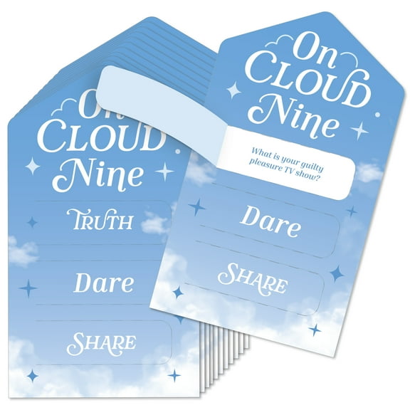 Big Dot of Happiness On Cloud 9 - Bridal or Bachelorette Party Game Pickle Cards - Truth, Dare, Share Pull Tabs - Set of 12