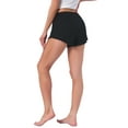 thumbnail image 3 of INSPIRE CHIC Womens Shorts Scalloped Hem Elastic Waist Adjustable Drawstring Ruffle Soft Cozy Sleepwear XL Black, 3 of 6