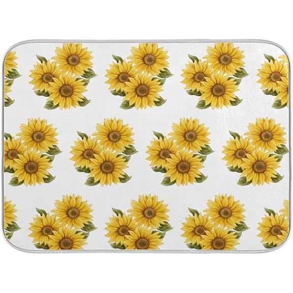 Absorbent Dish Drying Mat for Kitchen Counter - Marble Print Microfiber Drying Pad, Reversible Drainer Mats for Countertop, Medium 16 x 18 inch