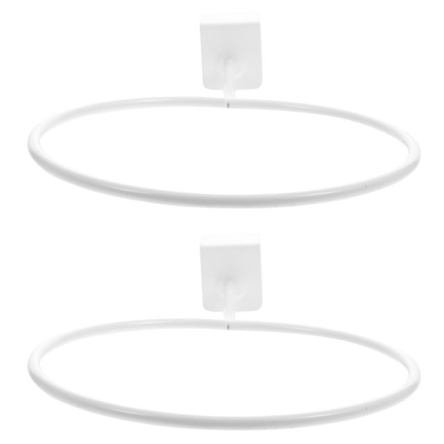 Milisten 2Pcs White Iron Basketball Holder Convenient Space Saving Display and Storage Rack
