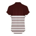 thumbnail image 4 of Aobny Plus Size Womens Spring Tops 2025 Trendy Red Cap Sleeve T-shirts V-Neck Striped Short Sleeve Womens Tops Casual,S, 4 of 5