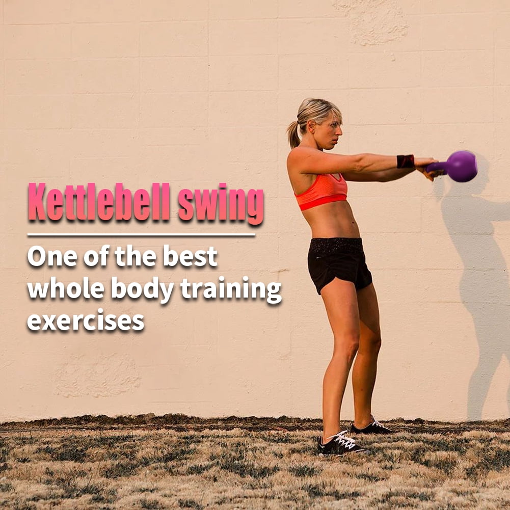 Kettlebell , 10lbs Vinyl Coated Weight for Women, Strength Training Home Gym