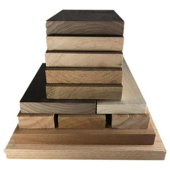 Hardwood Lumber Assortment - Mixed Species - Large Box of Wood - Perfect Boards - Clear Lumber. NO Scrap, Defects, Knots, and/or End Checks. Lumber Perfect for Odds and Ends.