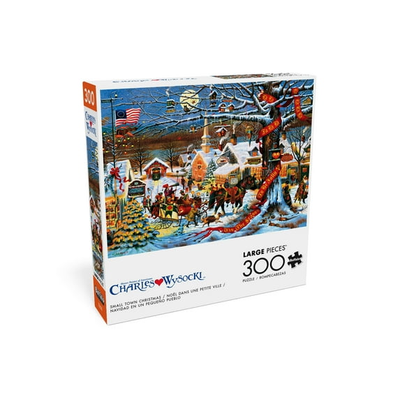 Buffalo Games 300-Piece Small Town Christmas Interlocking Jigsaw Puzzle for Adults Ages 14 